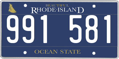 RI license plate 991581
