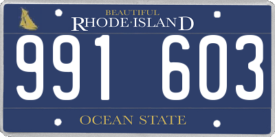 RI license plate 991603