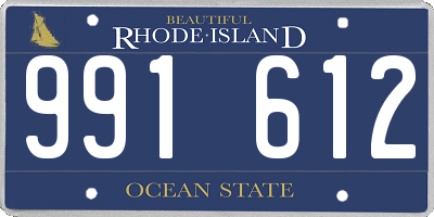 RI license plate 991612