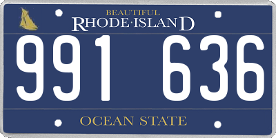RI license plate 991636