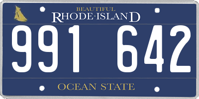RI license plate 991642