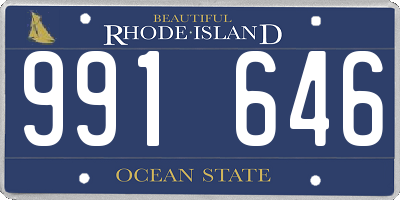RI license plate 991646