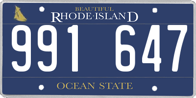 RI license plate 991647