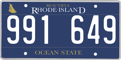 RI license plate 991649