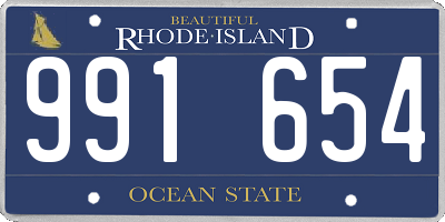 RI license plate 991654
