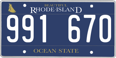 RI license plate 991670