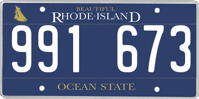 RI license plate 991673