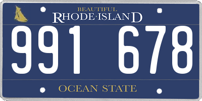 RI license plate 991678