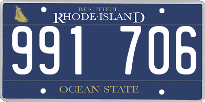 RI license plate 991706