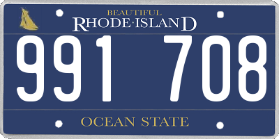 RI license plate 991708