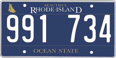 RI license plate 991734