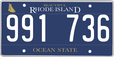 RI license plate 991736