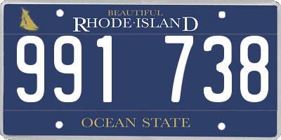 RI license plate 991738