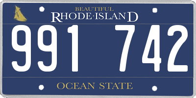 RI license plate 991742