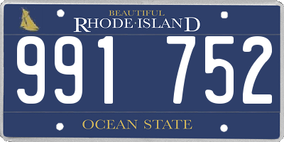 RI license plate 991752