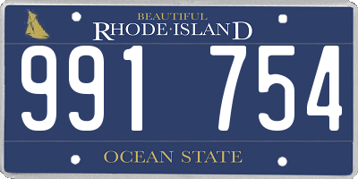 RI license plate 991754