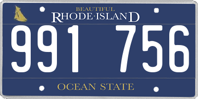 RI license plate 991756