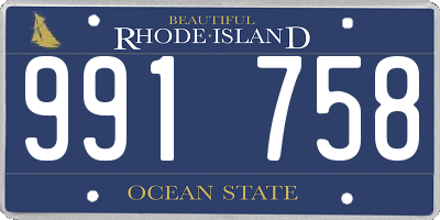 RI license plate 991758