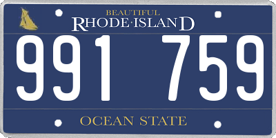 RI license plate 991759