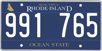 RI license plate 991765