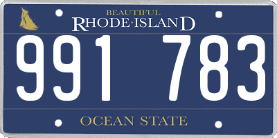 RI license plate 991783