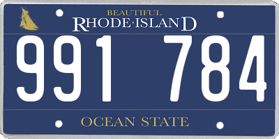 RI license plate 991784