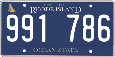 RI license plate 991786