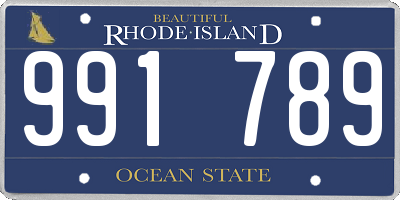 RI license plate 991789