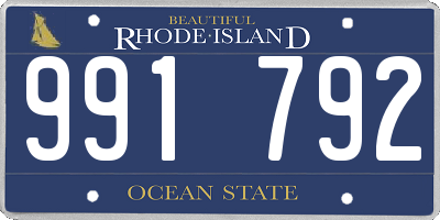 RI license plate 991792
