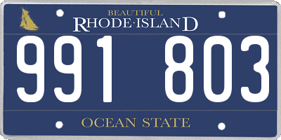 RI license plate 991803