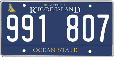 RI license plate 991807