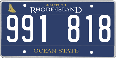 RI license plate 991818