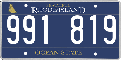 RI license plate 991819