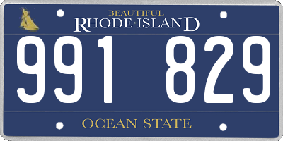 RI license plate 991829