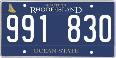 RI license plate 991830