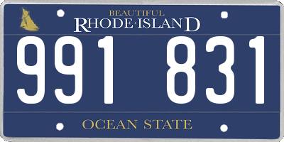 RI license plate 991831