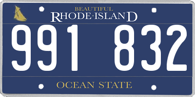 RI license plate 991832