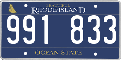 RI license plate 991833