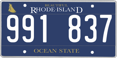 RI license plate 991837