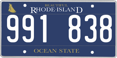 RI license plate 991838