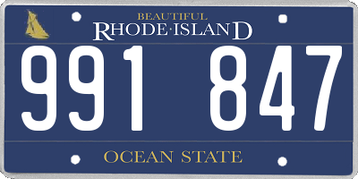 RI license plate 991847