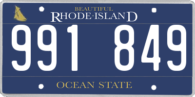 RI license plate 991849