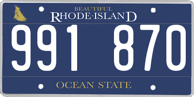 RI license plate 991870