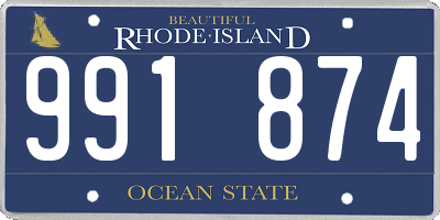 RI license plate 991874