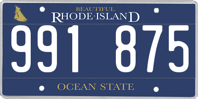 RI license plate 991875