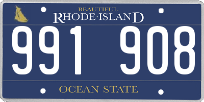 RI license plate 991908