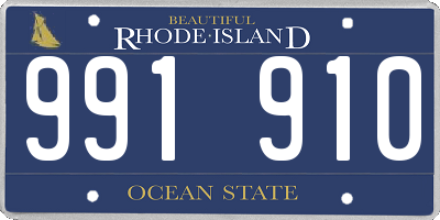 RI license plate 991910