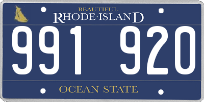 RI license plate 991920