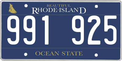 RI license plate 991925