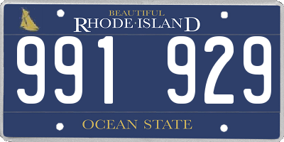 RI license plate 991929